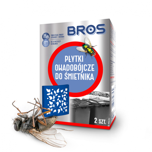 BROS Trash 2 szt. - płytki owadobójcze do śmietnika