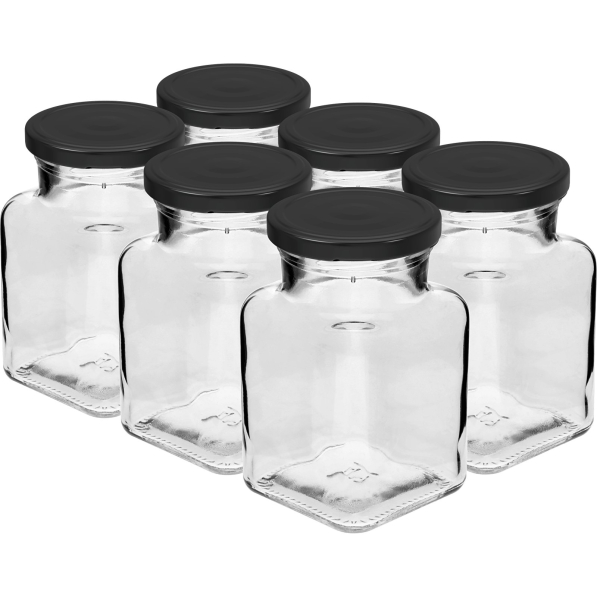 BROWIN 150 ml 6 szt. - słoiki na przetwory szklane typu twist z pokrywkami