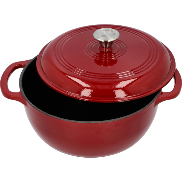 BROWIN Bordowy 5,8 l - garnek żeliwny emaliowany