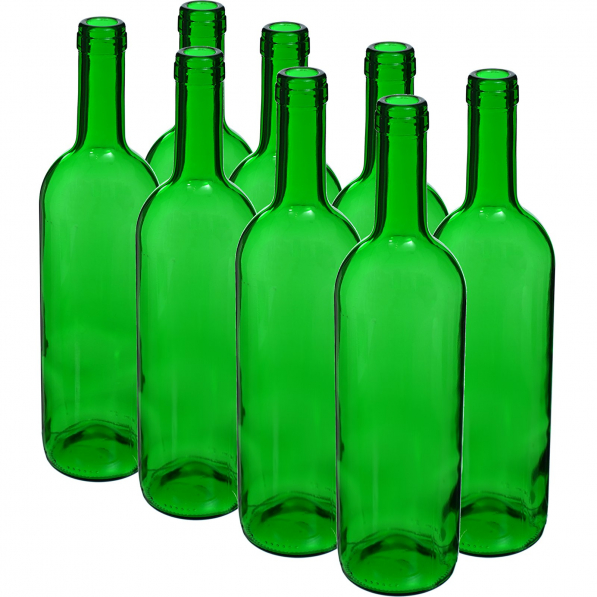 BROWIN Bottle Wine 0,75 l 8 szt. zielone - butelki szklane