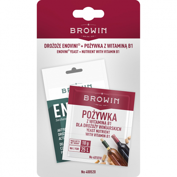 BROWIN Enovini 7 g - drożdże winiarskie + pożywka z witaminą B1