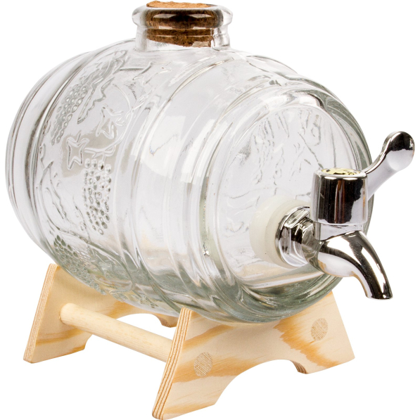 BROWIN Marzenie Nalewkarza 1 l - słoik na napoje szklany z kranikiem i stojakiem