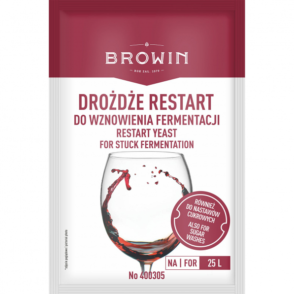 BROWIN Restart 22 g - drożdże winiarskie do wznowienia fermentacji