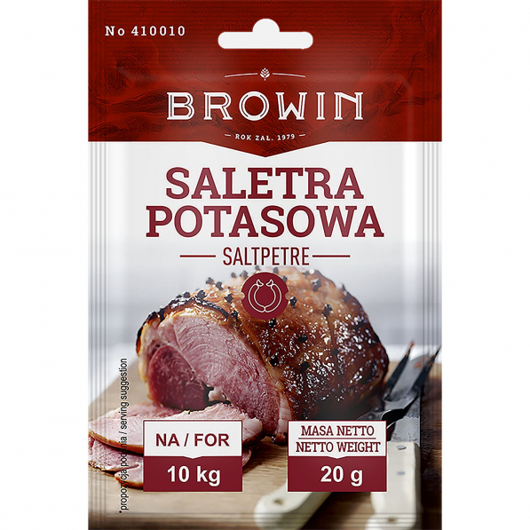 BROWIN Saltpetre 20 g - saletra potasowa do peklowania mięsa