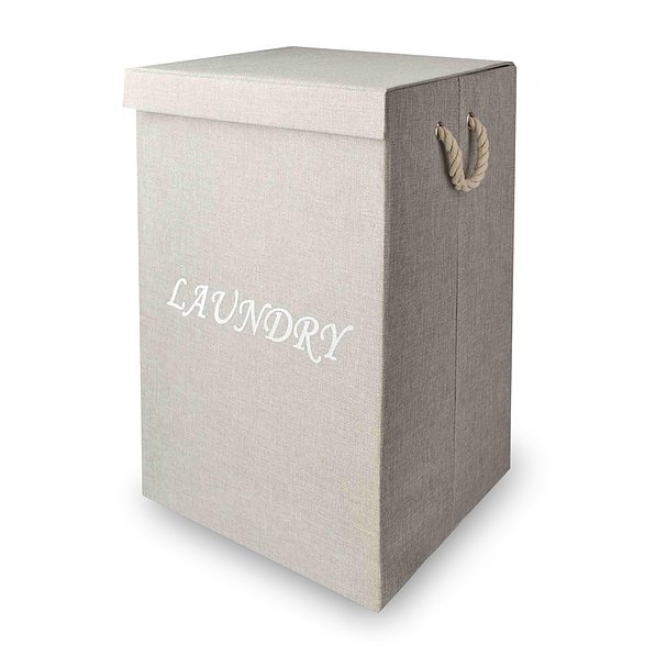 Brudownik / Kosz na pranie i bieliznę płócienny LAUNDRY BASKET SZARY