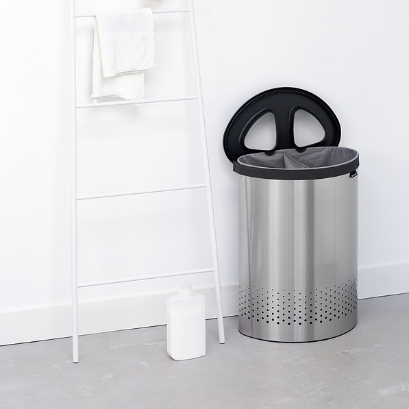 BRABANTIA Selector 55 l (105029) - brudownik / kosz na pranie i bieliznę ze stali nierdzewnej