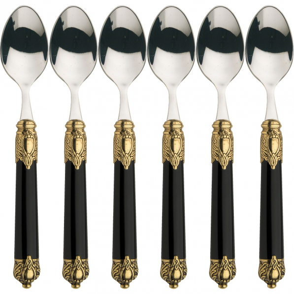 BUGATTI Rinascimento Gold Black 6 szt. - łyżeczki do kawy ze stali nierdzewnej