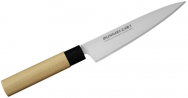 BUNMEI SAN 15 cm brązowy - nóż uniwersalny ze stali nierdzewnej 