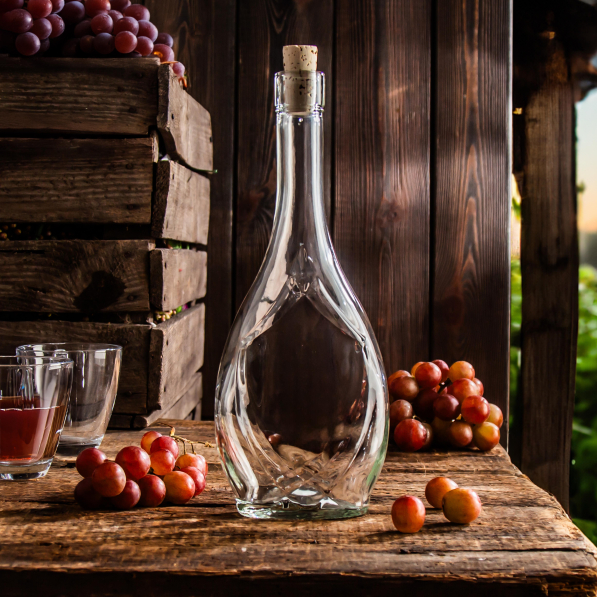 Butelka na nalewkę łezka szklana z korkiem 0,5 l