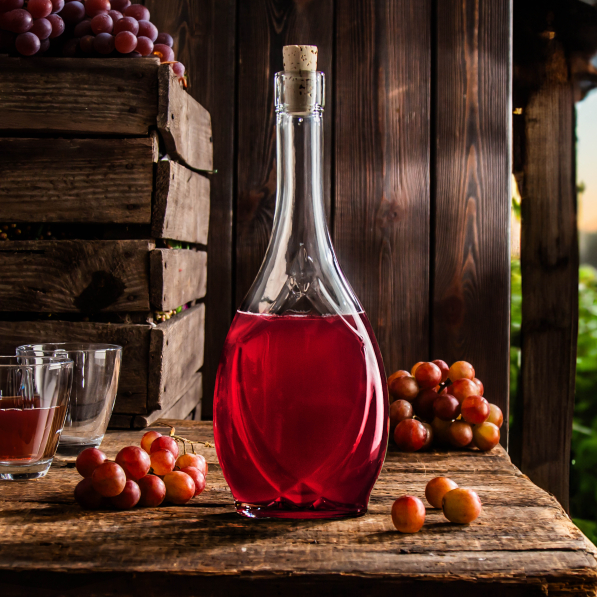 Butelka na nalewkę łezka szklana z korkiem 0,5 l