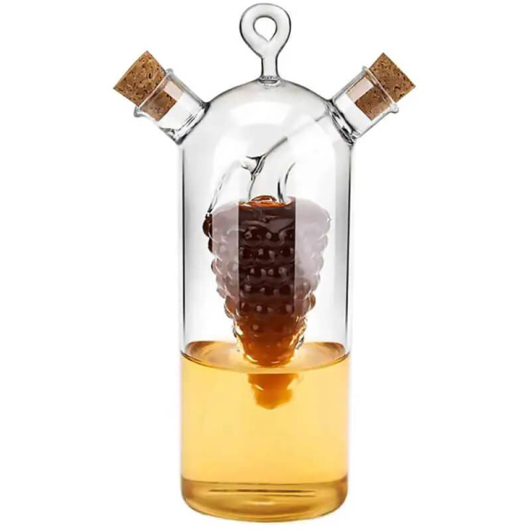 Butelka na oliwę i ocet szklana PETER 300 ml / 30 ml 2w1