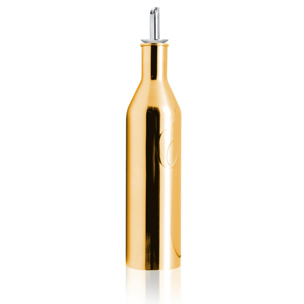 Butelka na oliwę i ocet ze stali nierdzewnej z nalewakiem OLIPAC GOLD EDITION 0,25 l