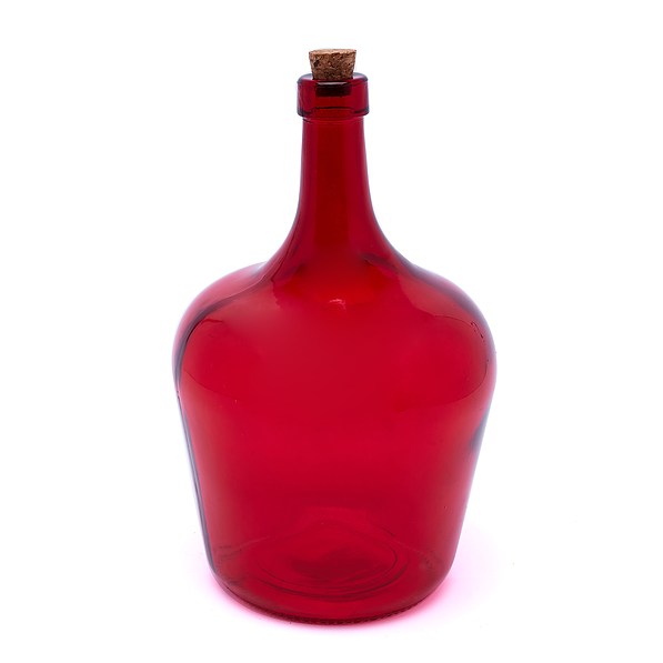 Butelka szklana z korkiem PEAR CZERWONA 2 l