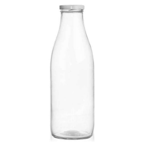 Butelka szklana z zakrętką MILK 1 l