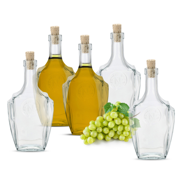 Butelki na nalewkę i sok szklane z korkami 0,5 l 5 szt.
