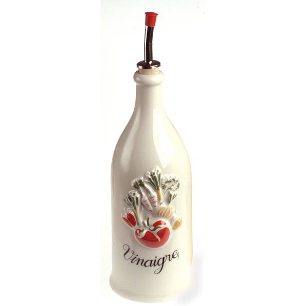 REVOL French Classique Vinegar 0,25 l kremowa – butelka na oliwę i ocet porcelanowa z dozownikiem 