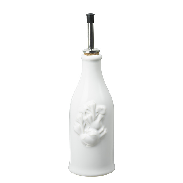 REVOL French Classique Vinegar 0,25 l biała – butelka na oliwę i ocet porcelanowa z dozownikiem 