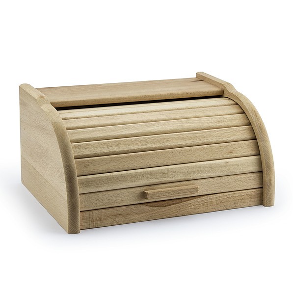 BROTKASTEN Holz Brotkorb Brotbox ROLLBROTKASTEN Brotbehälter Brotkiste Beige