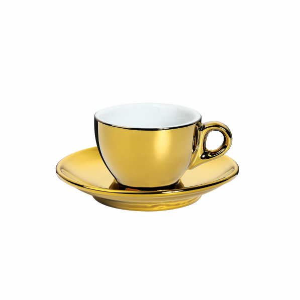 CILIO Roma 50 ml złota - filiżanka do espresso porcelanowa ze spodkiem 