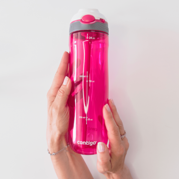 CONTIGO Ashland Sangria 720 ml - bidon / butelka na wodę motywacyjna ze słomką