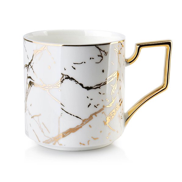 Kubek porcelanowy AFFEK DESIGN CRISTIE GOLD BIAŁO-ZŁOTY 330ml 