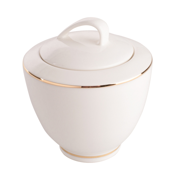 Cukiernica porcelanowa MARIAPAULA NOVA ECRU ZŁOTA LINIA 300 ml