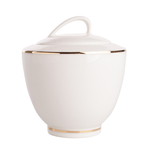 Cukiernica porcelanowa MARIAPAULA NOVA ECRU ZŁOTA LINIA 300 ml