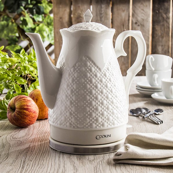 Czajnik ceramiczny elektryczny bezprzewodowy DOTS BIAŁY 1,5 l