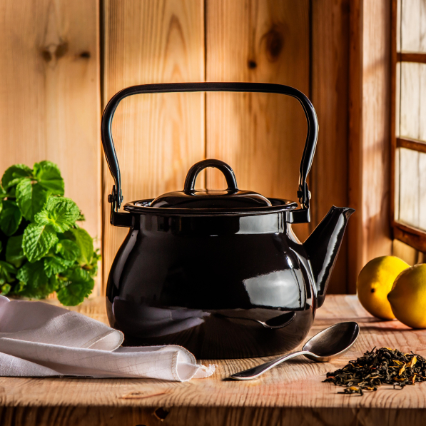 Czajnik emaliowany STEAM CZARNY 2,5 l