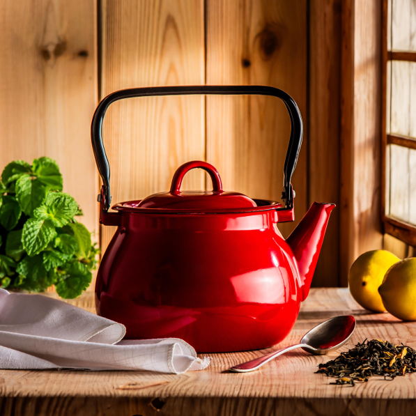 Czajnik emaliowany STEAM CZERWONY 2,5 l