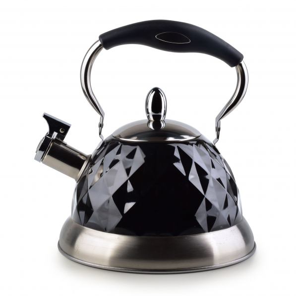 Czajnik ze stali nierdzewnej z gwizdkiem COOKINI DIAMOND BLACK CZARNY 3 l