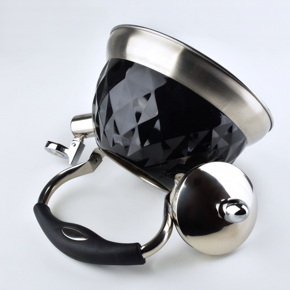 Czajnik ze stali nierdzewnej z gwizdkiem COOKINI DIAMOND BLACK CZARNY 3 l