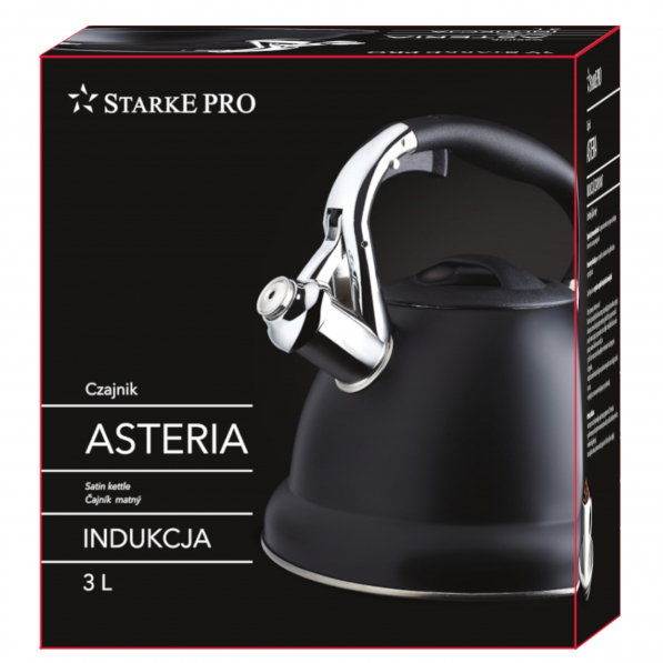 Czajnik ze stali nierdzewnej z gwizdkiem STARKE PRO ASTERIA II 3 l
