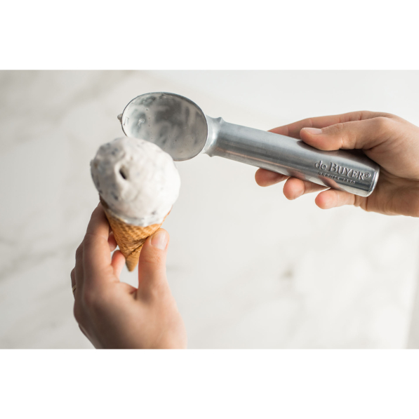 DE BUYER Cream 18 cm - gałkownica / łyżka do lodów aluminiowa