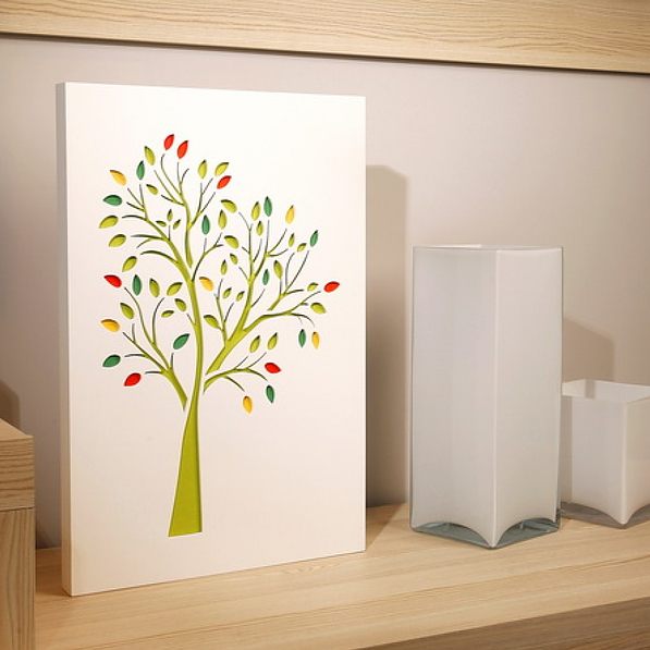 VIALLI DESIGN Drzewko Szczęścia biała - dekoracja ścienna drewniana