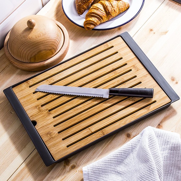 Deska do krojenia chleba i pieczywa z nożem ze stali nierdzewnej 37,5 x 26,5 cm