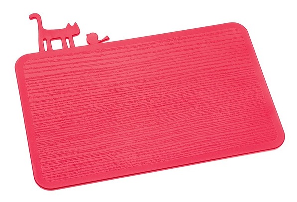 KOZIOL Pi Kotek czerwona 30 x 25 cm - deska do krojenia plastikowa