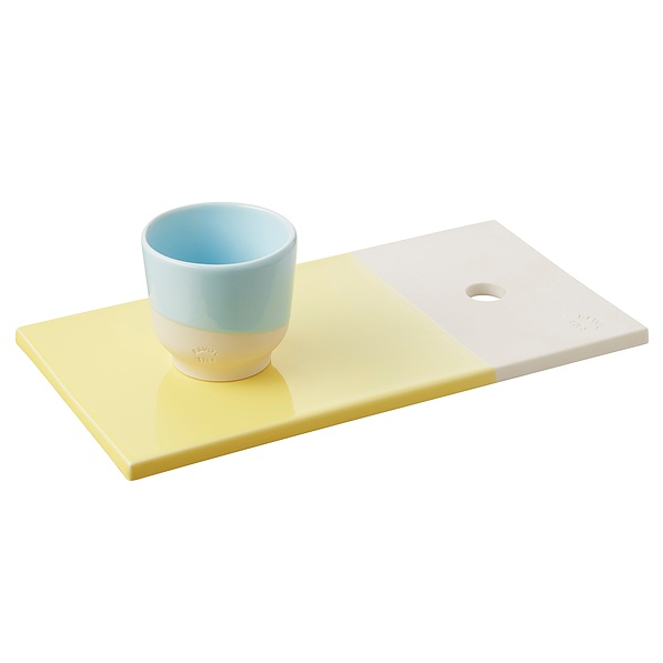 REVOL Color Lab 34,4 x 20,3 cm żółta – deska do serwowania serów i przekąsek porcelanowa