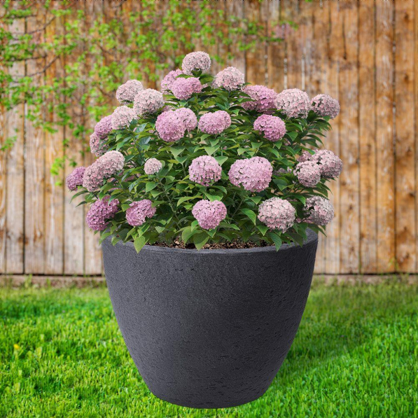 Doniczka / Osłonka na kwiaty ciemnoszara 48 cm