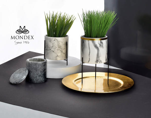 Doniczka / Osłonka na kwiaty ceramiczna na stojaku MONDEX NEVA 12,5 cm