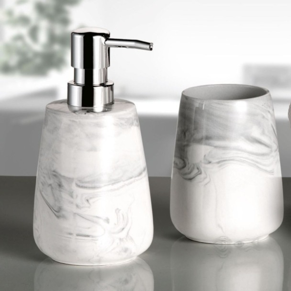 Dozownik do mydła w płynie lub płynu do mycia naczyń porcelanowy KLEINE WOLKE MARBLE