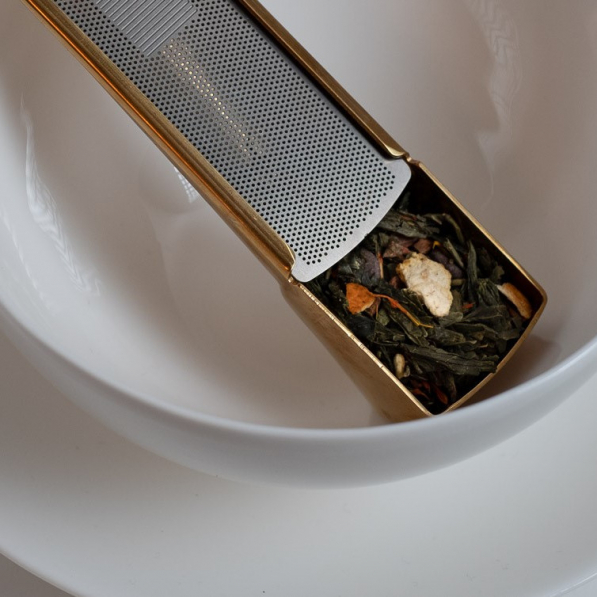 DROSSELMEYER Tea Infuser złoty - zaparzacz do herbaty ze stali nierdzewnej
