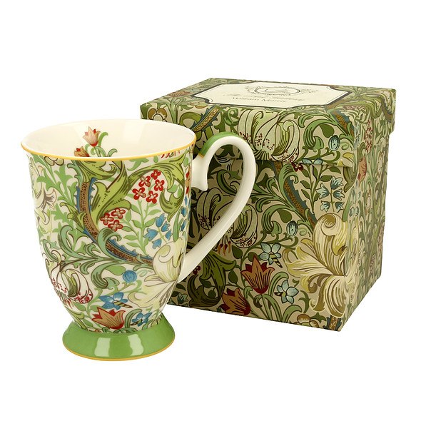 DUO Art Gallery By William Morris Golden Lilly 325 ml zielony - kubek porcelanowy