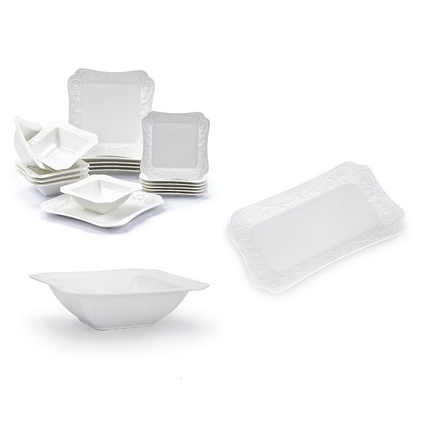 DUO Ing 38 el. biały - serwis obiadowy porcelanowy na 12 osób