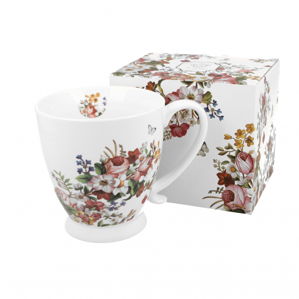 Kubek porcelanowy DUO ART GALLERY JUMBO VINTAGE FLOWERS WHITE BIAŁY 480 ml