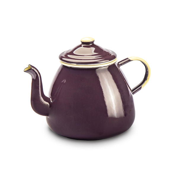 Dzbanek do herbaty / Imbryk emaliowany OLKUSKIE WYROBY EMALIOWANE 1,4 l OWE Eggplant