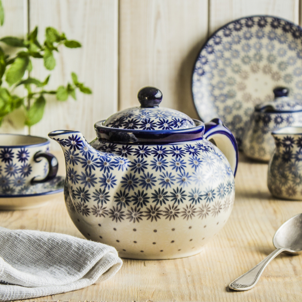 Dzbanek do herbaty i kawy ceramiczny Manufaktura w Bolesławcu 1,5 l - dek. AS55