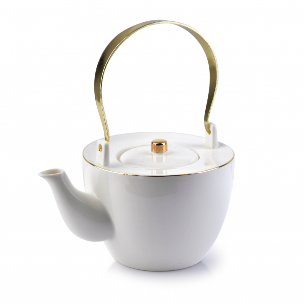 Dzbanek do herbaty i kawy porcelanowy AFFEK DESIGN GRACE BIAŁY 0,87 l