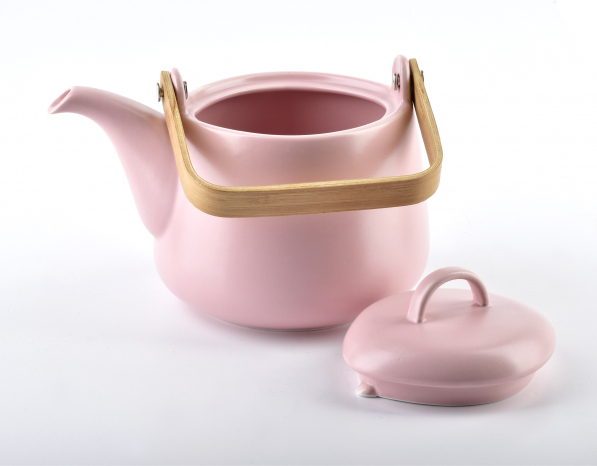 Dzbanek do herbaty i kawy porcelanowy AFFEK DESIGN HAPPY RÓŻOWY 1,1 l