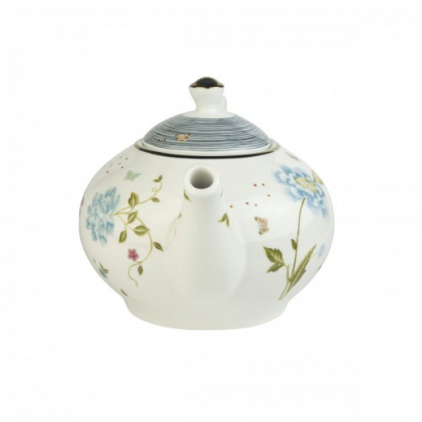 Dzbanek do herbaty i kawy porcelanowy LAURA ASHLEY ELVEDEN WHITE BIAŁY 1,2 l